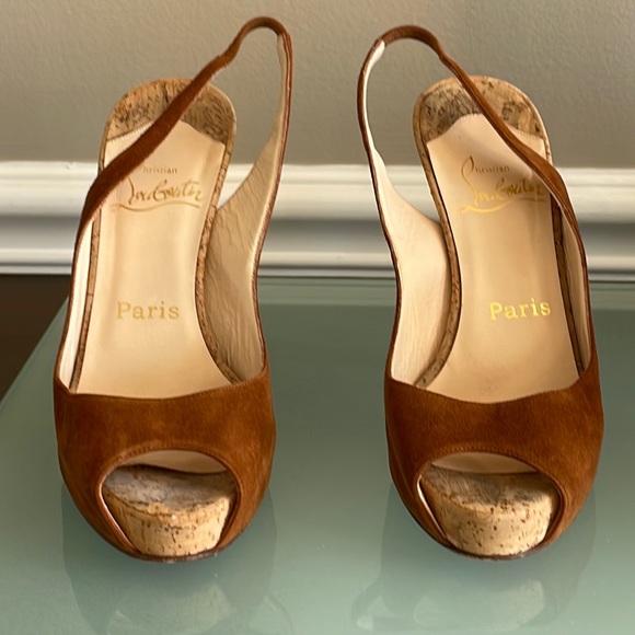 Brown Christian Louboutin’s, worn but in good shape. - Picture 1 of 7